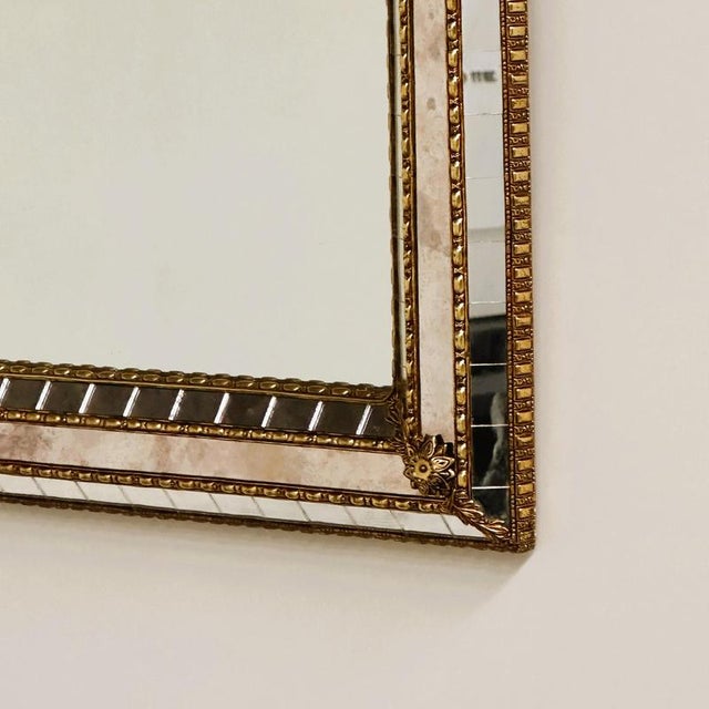 Large Spanish Gilt Brass and Smoked Mirror, 1980s For Sale - Image 6 of 13