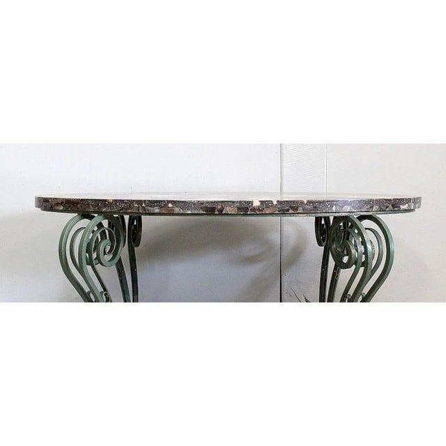 Marble and Wrought Iron Coffee Table, 1950 For Sale - Image 10 of 18