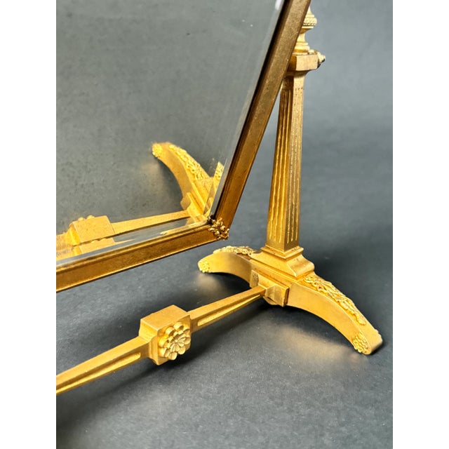 19th Century French Gilt Bronze Table Mirror For Sale In Los Angeles - Image 6 of 6