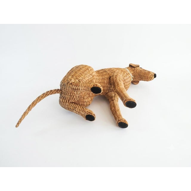 Large 27" Life-Size Hand-Woven Wicker Airedale Terrier Sculpture — Made in the Philippines For Sale In San Francisco - Image 6 of 12