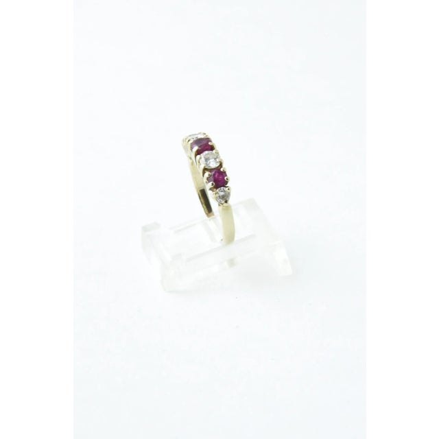 Seven-Stone Diamond and Ruby Band Ring size 5 For Sale - Image 4 of 7