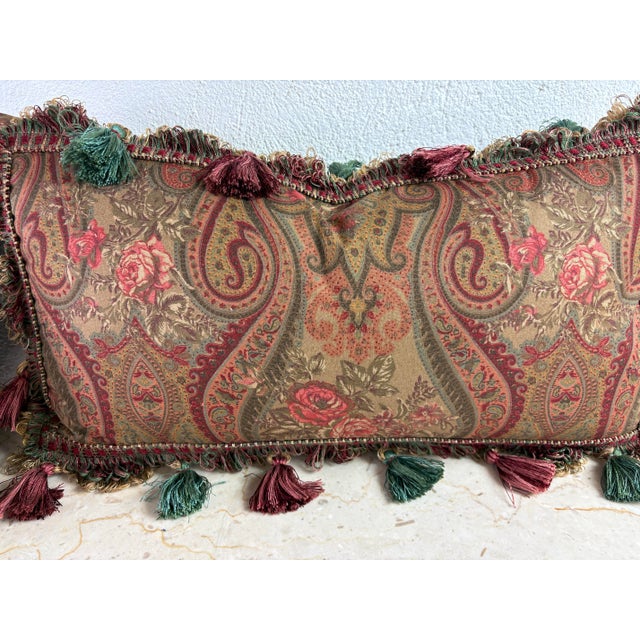 English Ralph Lauren Handsome Tasseled Paisley Lumbar Pillows/Pair For Sale - Image 3 of 8