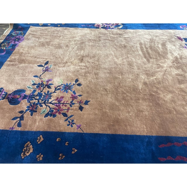 Antique Chinese Art Deco Carpet, 6'0" × 8'9" For Sale - Image 11 of 11