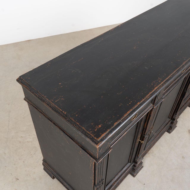 Late 19th Century 19th Century Swedish Black Painted Pine Sideboard Buffet For Sale - Image 5 of 18