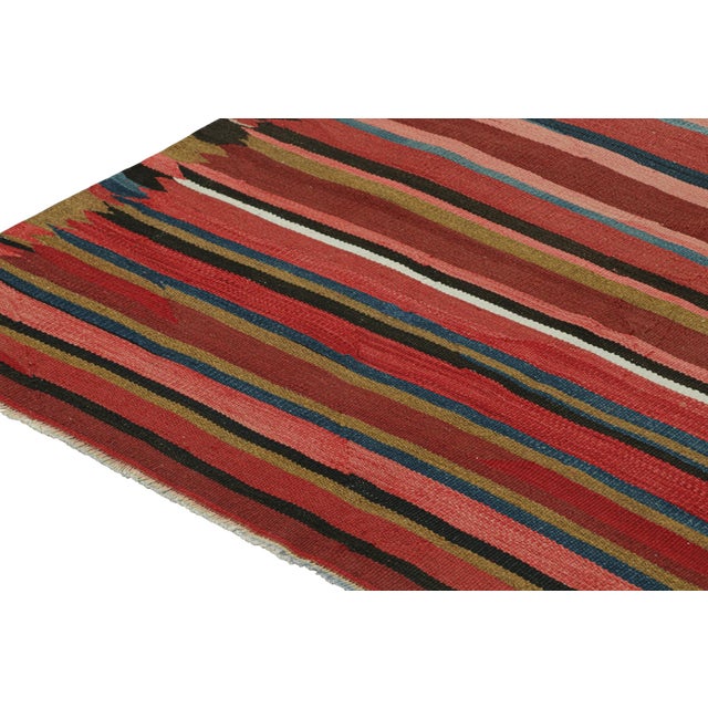 Vintage Persian Karadagh Tribal Kilim in Polychromatic Stripes by Rug & Kilim - 5'x8' For Sale In New York - Image 6 of 7