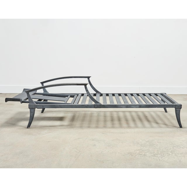 Metal Pair of Neoclassical Greco-Roman Style Klismos Chaise Lounges For Sale - Image 7 of 18