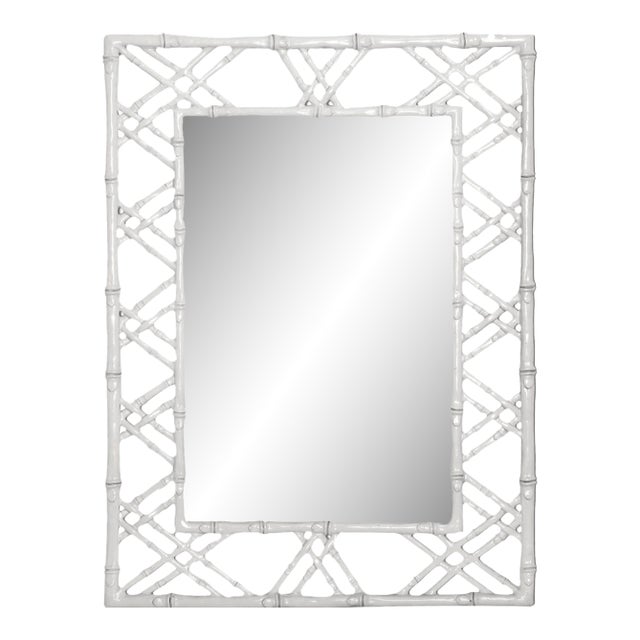 White Bamboo Mirror For Sale