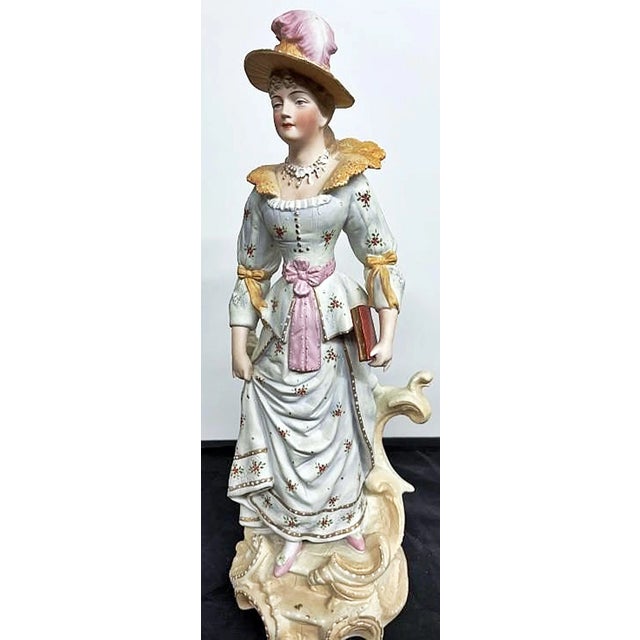 19th Century French Dandy Man And Woman Figurines- a Pair For Sale In West Palm - Image 6 of 10