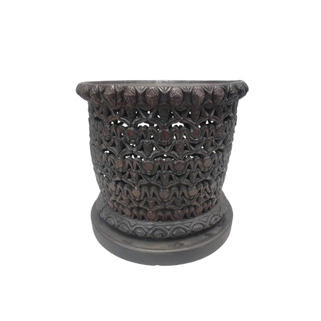 Mid 20th Century Vintage Cameroon African Carved Wood Bamileke Figural Center Table For Sale - Image 5 of 10