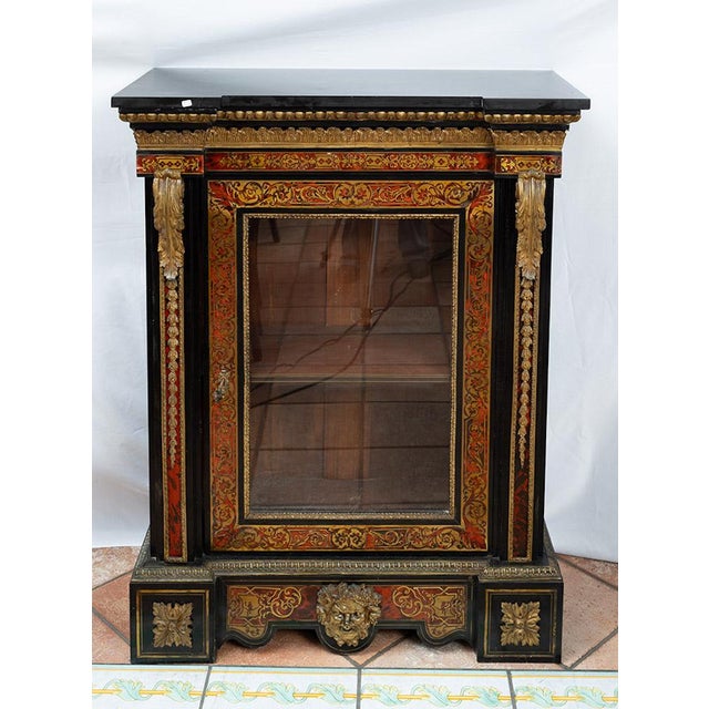 Antique 19th Century Napoleon III Boulle Display Cabinet, France For Sale - Image 4 of 6