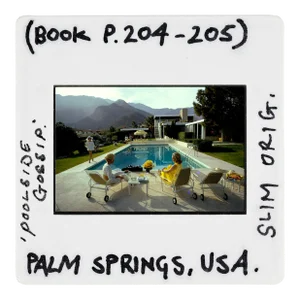 Slim Aarons 'Poolside Gossip - Slide' Photograph Print by Getty Images - 20x20