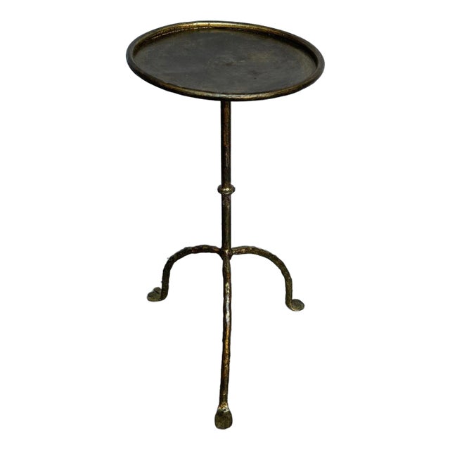Small Spanish Gilt Iron Drinks Table on a Tripod Base For Sale