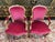 Set of Louis XV Style Cabriolet Armchairs in Red Velvet For Sale - Image 3 of 8