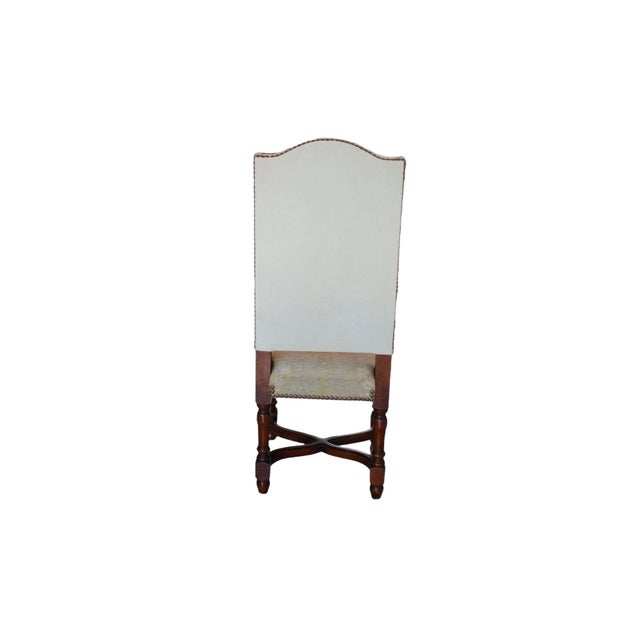 Ivory Vintage Provence Collection From Bussandri Arte Louis XIV Style Fabric & Leather Dining Chairs, Set of 10, C. 2003 For Sale - Image 8 of 18