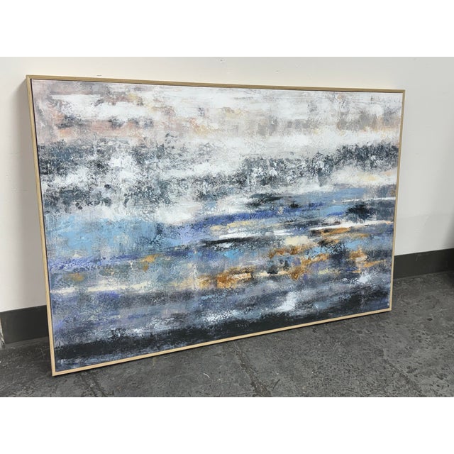 Abstract Burns Abstract Textured Print on Canvas, Framed For Sale - Image 3 of 12