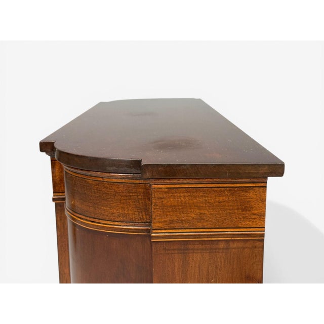 English Regency, Demilune Cabinets, Mahogany, Brass, Fabric, England, 20th C. For Sale - Image 13 of 14