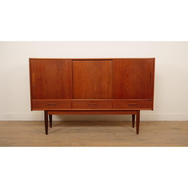 Vintage Brown Highboard in Teak For Sale - Image 16 of 16