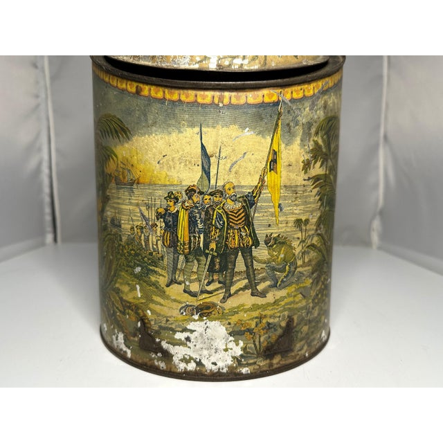 Antique Tin-Litho General Store Counter Display Tobacco, Spice and/or Tea Canister Dispenser for your consideration. The...