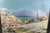 Painting, Oil on Panel, "Mediterranean Coastal Town," France, Circa 1930 Depiction of a coastal town in southern France or...