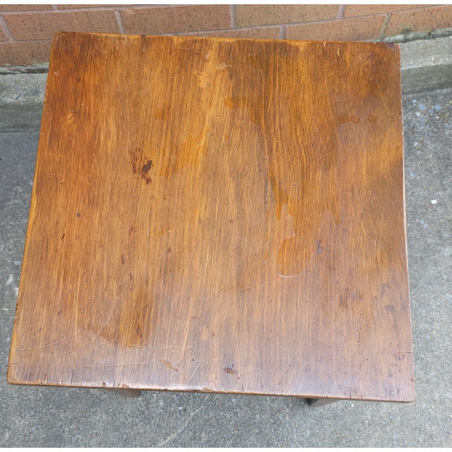American Early American Maple Square Side Table / Stand For Sale - Image 3 of 6