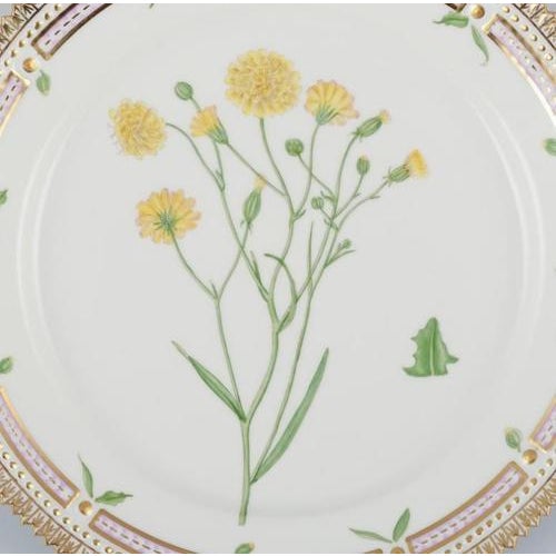 Royal Copenhagen Flora Danica lunch plate in hand-painted porcelain with flowers and gold decoration. Model: 20/3572...