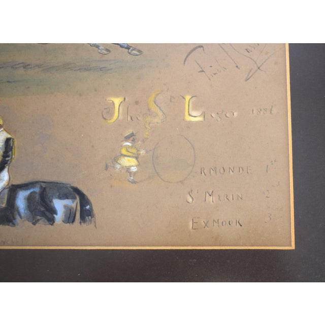 Art Sz: 11 1/2"H x 14 1/2"W Frame Sz: 15 7/8"H x 18 3/4"W Watercolour & mixed media The 1886 St Leger Stakes was won by...