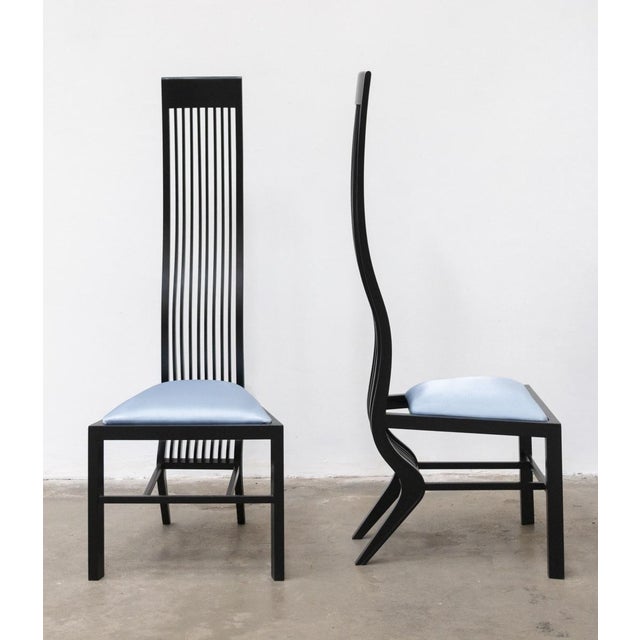 A splendid pair of monroe chairs (also known as marilyn), an icon of postmodern design, designed by renowned japanese...