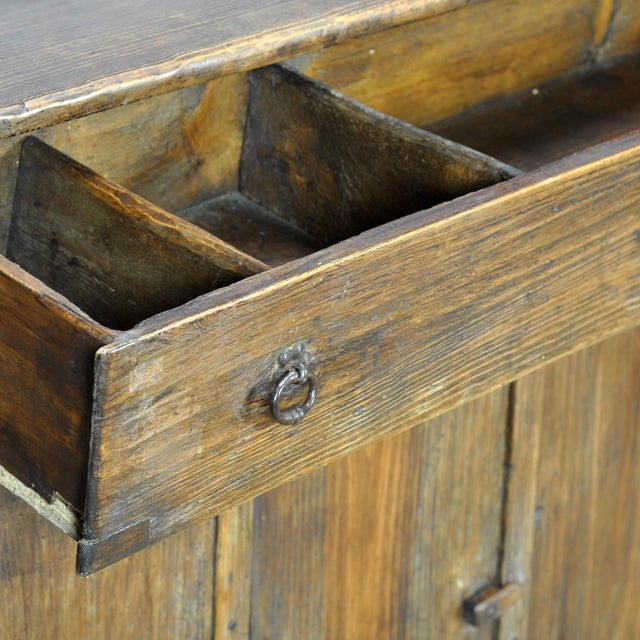 19th Century Antique Rustic Pine Cabinet, 1820 For Sale - Image 5 of 14