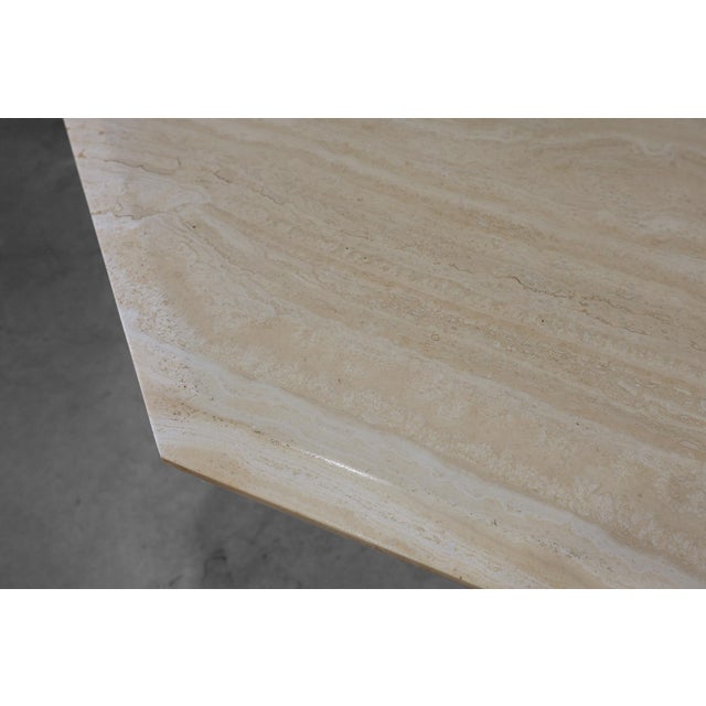 Mid-Century Italian Octagonal Travertine Dining Table, 1980s For Sale - Image 11 of 13