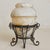 Alabaster Vintage French Alabaster Vase with Wrought-Iron Stand - 2 Available For Sale - Image 8 of 10