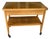 Vintage Scandinavian Mid‑Century Flip‑Top Bar Cart – Solid Oak Serving Trolley on Casters For Sale