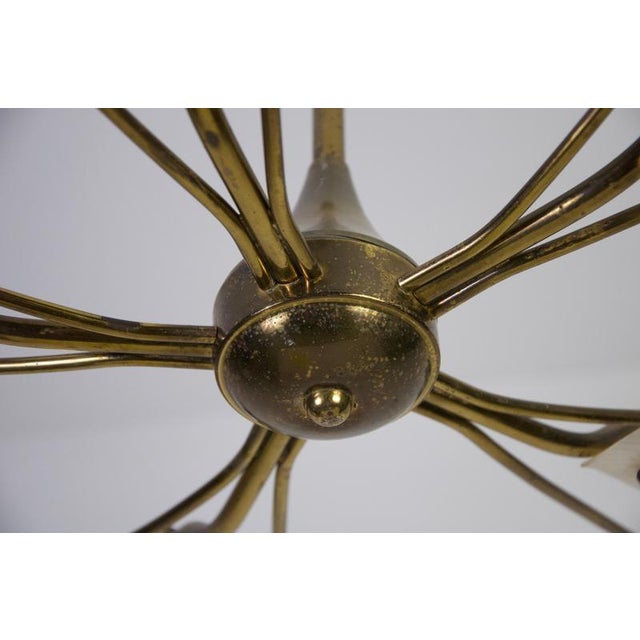 Mid-Century Italian Brass 5-Arm Sputnik Chandelier, 1950s For Sale - Image 12 of 18
