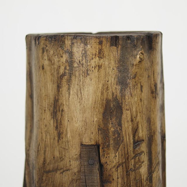 Rustic Primitive Wabi Sabi Rustic Farmhouse Chopping Block / Side Table For Sale - Image 3 of 12