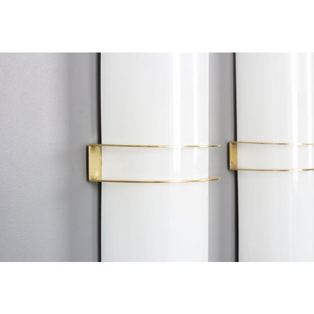 1950s Wall Lights in Brass and Opaline from Zonca, 1950s, Set of 5 For Sale - Image 5 of 11