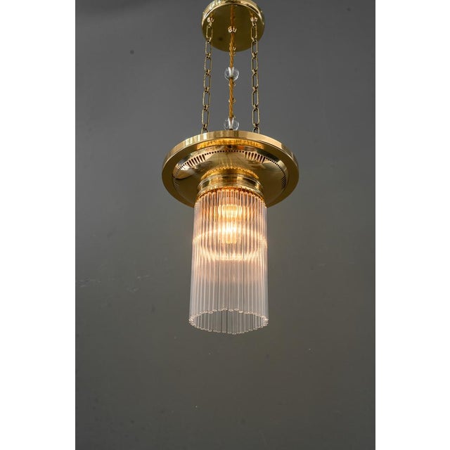 Art Deco Chandeliers with Glass Sticks, Vienna, 1920s, Set of 2 For Sale - Image 9 of 18