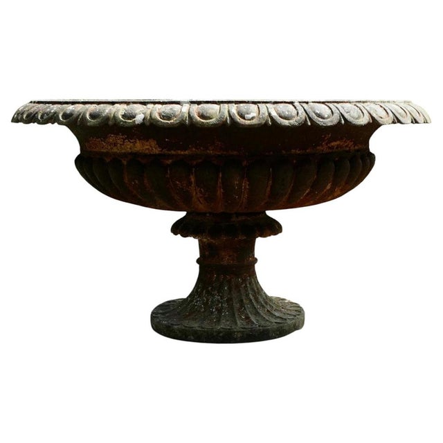 Purple Large Cast Iron Garden Urn, 19th Century For Sale - Image 8 of 8