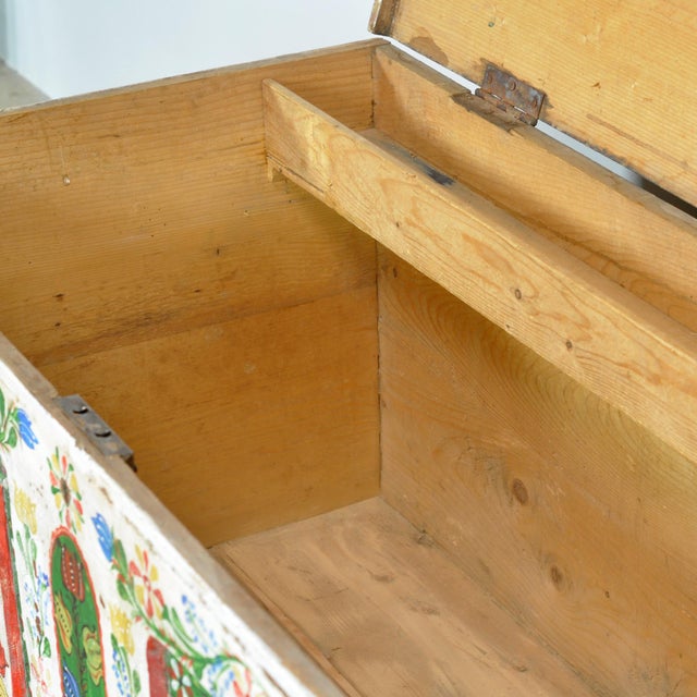 1940s Folk Art Bridal Chest, 1948 For Sale - Image 5 of 14