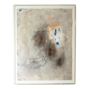 1990 “Structure Series #15” Mixed Media Painting by Susan Laufer
