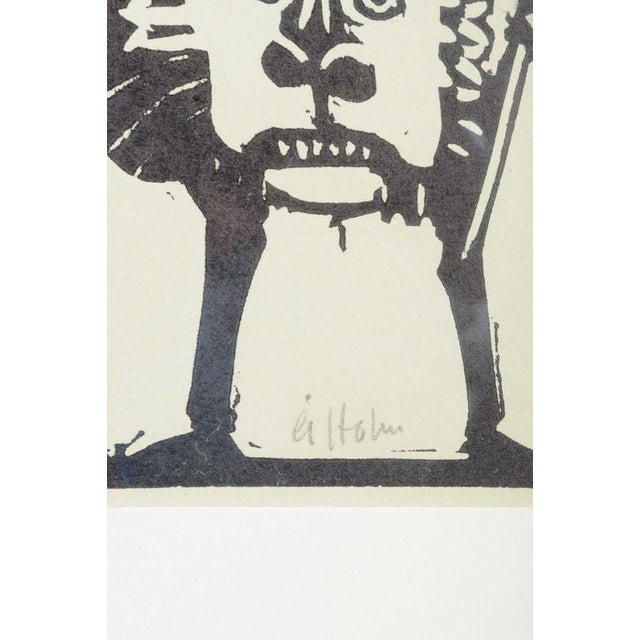 1970s Åke Holm, Sweden, Daniel in the Lions Den, 1970s, Woodcut on Paper For Sale - Image 5 of 7