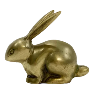 Vintage Brass Bunny Rabbit Paper Weight