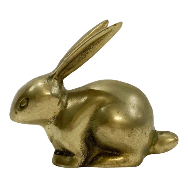 Vintage Brass Rabbit Paper Weight For Sale