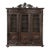 19th Century Renaissance Revival Hand-Carved Oak Triple Bookcase For Sale