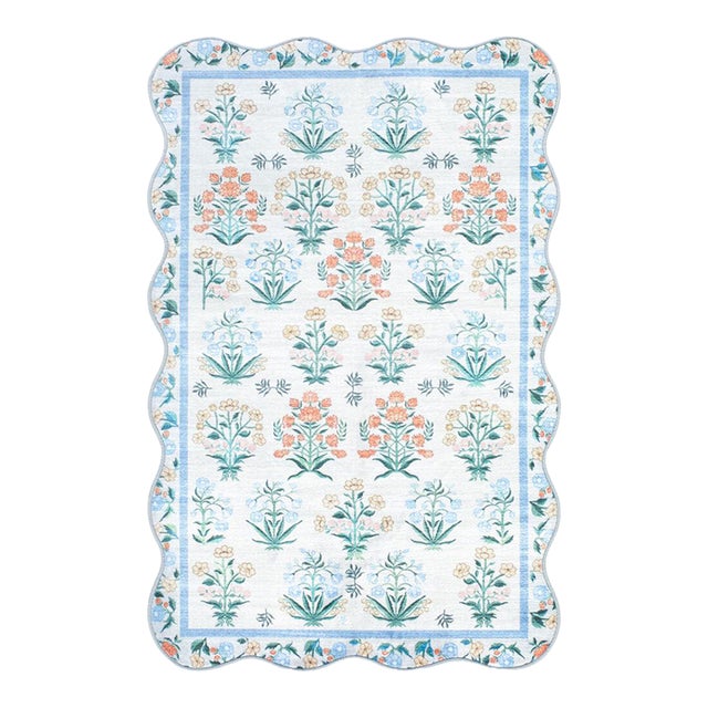 Lavable Machine Woven Rug Blue 2x3 For Sale