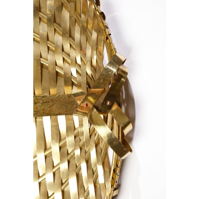 Hollywood Regency Monumental Braided Brass Tray / Centerpiece, Italy Ca. 1970 For Sale - Image 4 of 9