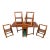 Mid 20th Century Drop Leaf Hide a Way Table W/ Four Folding Chairs For Sale