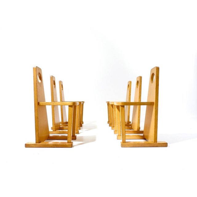 Vintage Swiss Children's Chairs from Horgenglarus, 1967, Set of 6 For Sale - Image 4 of 18