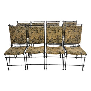 Set of Eight Ilana Goor Forged Iron Dining Chairs Mexico, Circa 1980s For Sale