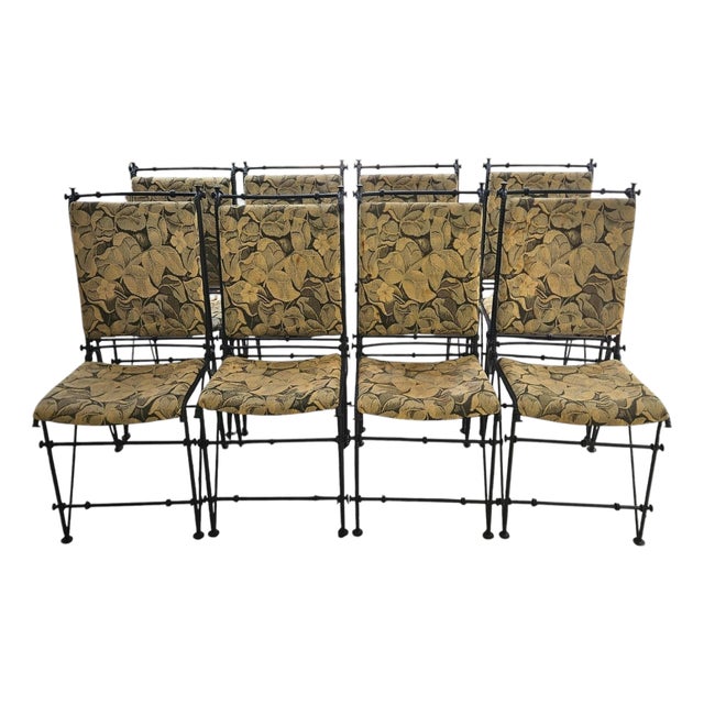 Set of Eight Ilana Goor Forged Iron Dining Chairs Mexico, Circa 1980s For Sale