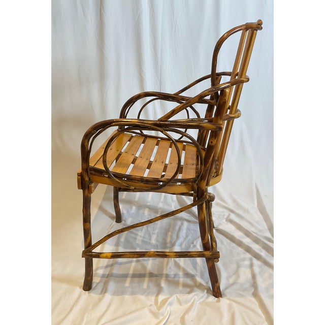 A Nice Vintage Adirondack Bentwood Armchair With A Tortoise Finish For Sale - Image 9 of 15