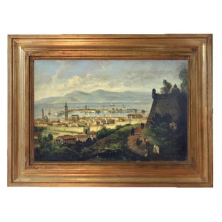 Ettore Ferrante, Messina, Italian Landscape Painting, Posillipo School, Oil on Canvas, Framed For Sale